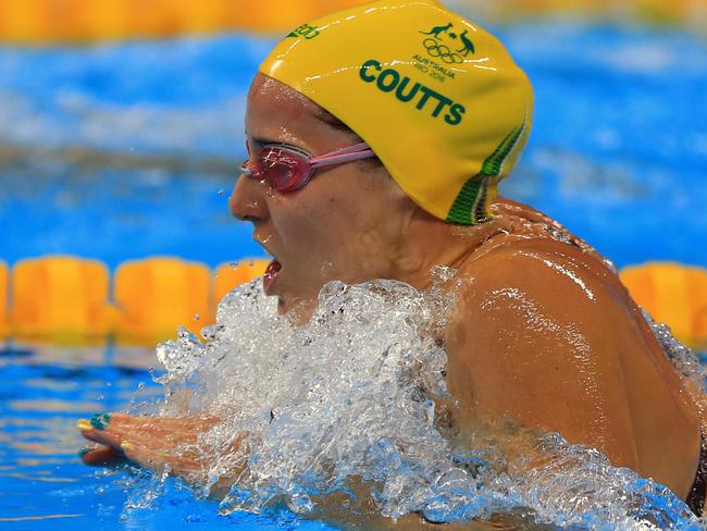Rio Olympics 2016. The Heats of the swimming on day 03, at the Olympic Aquatic Centre in Rio de Janeiro, Brazil. Alicia Coutts after the heats of the WomenÕs 200m Individual Medley. Picture: Alex Coppel. Picture: Alex Coppel.