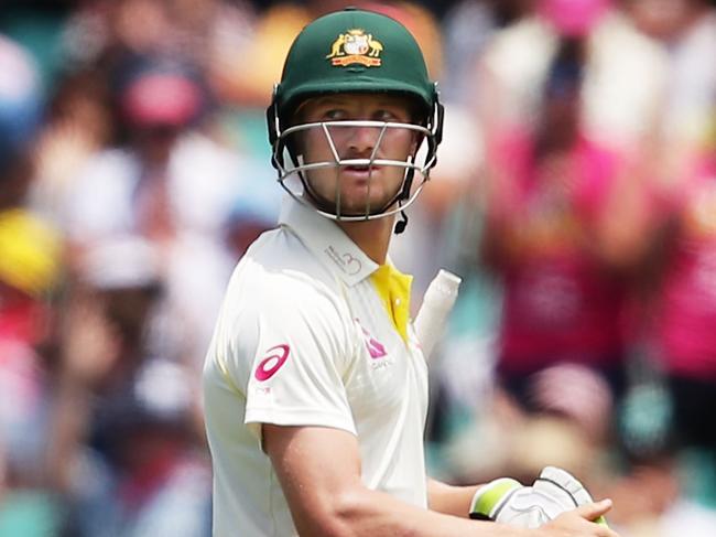 SYDNEY, AUSTRALIA - JANUARY 05:  Cameron Bancroft of Australia walks from the field after being bowled by Stuart Broad of England  during day two of the Fifth Test match in the 2017/18 Ashes Series between Australia and England at Sydney Cricket Ground on January 5, 2018 in Sydney, Australia.  (Photo by Matt King/Getty Images)