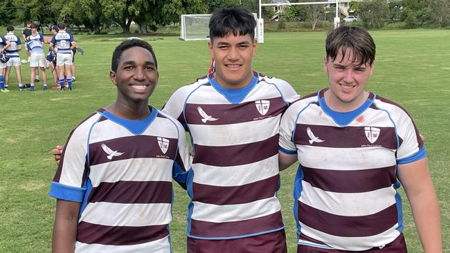 John Paul College trio Joseph Nkandira Brock, Beni Allen and Noah Coleman.