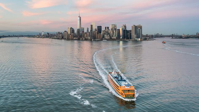 The Staten Island Ferry gives views of Manhattan Island and the city’s sprawl. Picture: Getty Images.