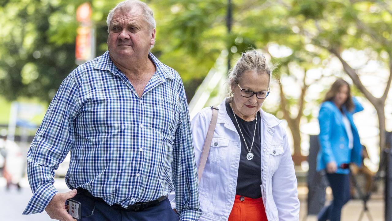 Russell and Ann Field walk outside the Supreme Court. Their son Matt Field and daughter-in-law Kate Leadbetter were killed in a horror crash.