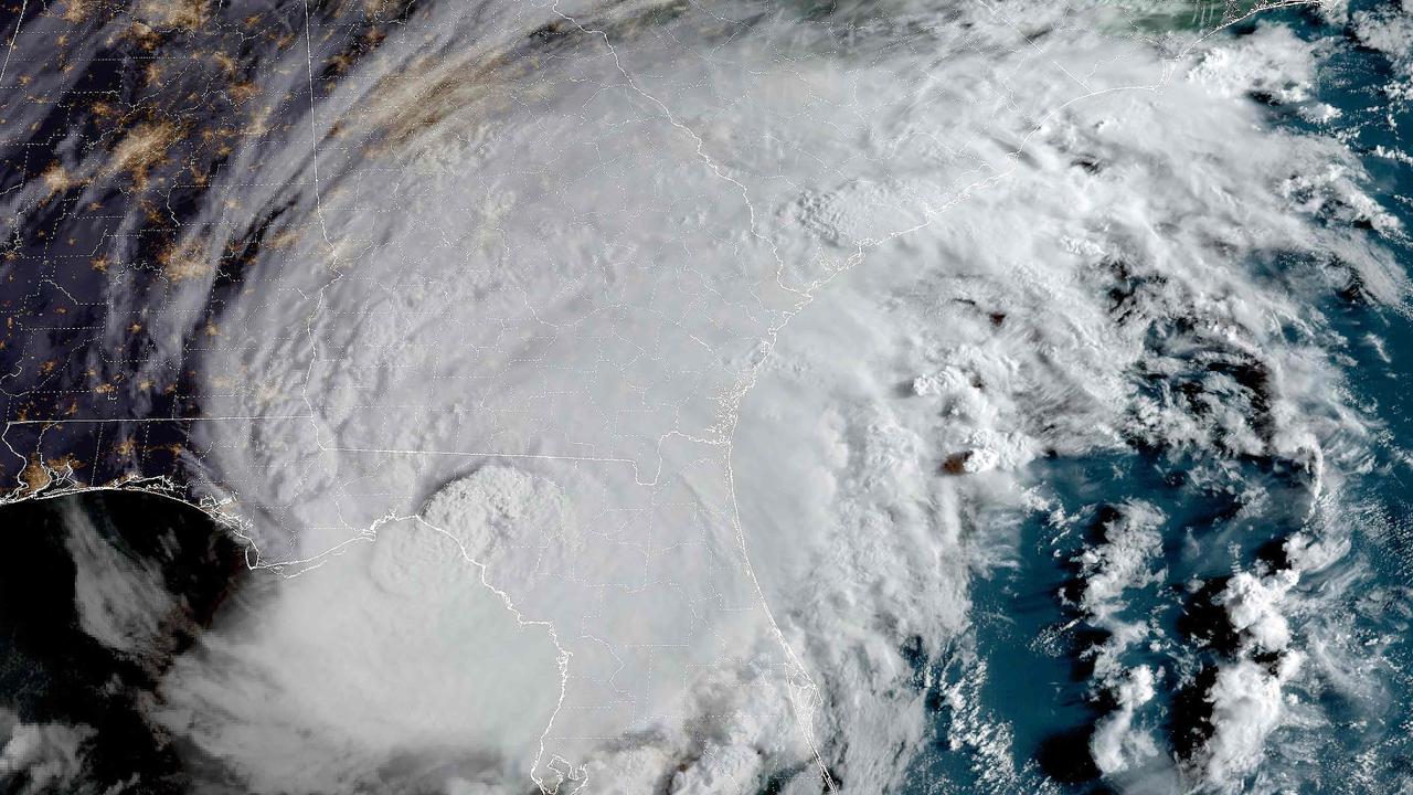 Hurricane Idalia making landfall in Florida on August 30, 2023. (Photo by Handout / NOAA/GOES / AFP)