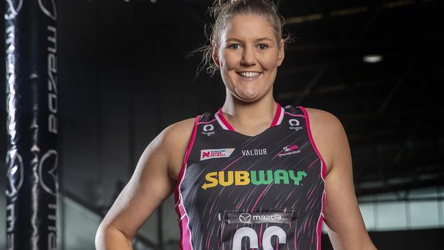 Thunderbirds shooter Lucy Austin is a rising star. Pic: Netball SA