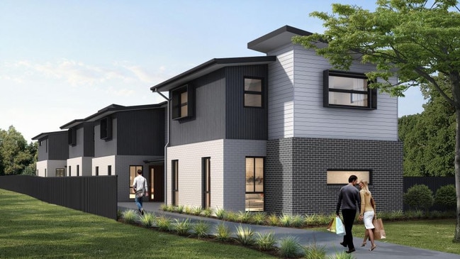 A DA has been lodged to knock down 26 McLachlan Ave, Long Jetty and build four townhouses. Picture: supplied artist’s impression.