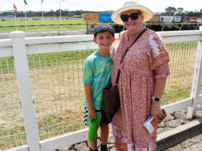 Charlie and Cheryl Gil having an action-packed day at the Ladbrokes Stony Creek Cup on Sunday, March 09, 2025. Picture: Jack Colantuono