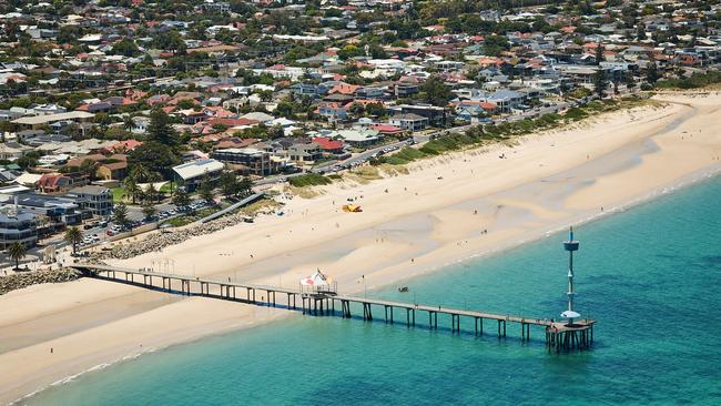 Brighton Jetty from above, on Christmas eve. Picture: Matt Loxton