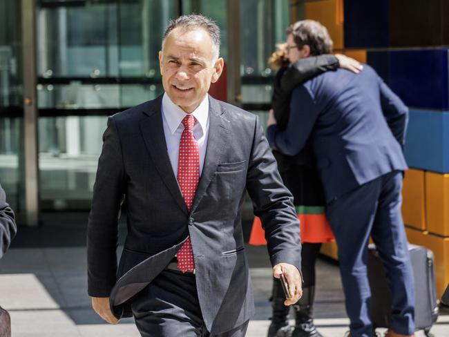 Victorian Liberal Leader John Pesutto leaving Federal court during his defamation battle with Moira Deeming. Picture: David Geraghty