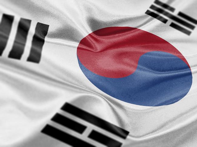 High resolution digital render of South Korean flag.