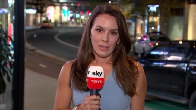 Sky News reporter Laura Jayes held back tears as she reported the news on Saturday night. Picture: Sky News