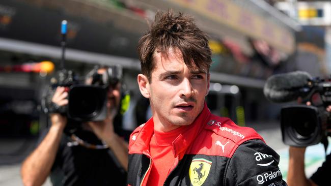 Drake missed out on a big payday when he bet on Ferrari driver Charles Leclerc winning the Spanish GP. Picture: Manu Fernandez / various sources / AFP.