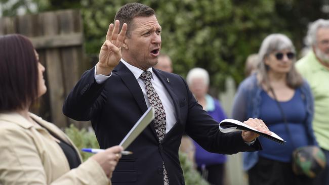 A home goes under the hammer in Geelong before Christmas. Pic: Alan Barber