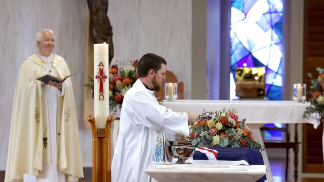 At the State Funeral Service for Mike Ahern AO, at Our Lady of the Rosary Catholic Church, Caloundra, on Friday 25th August 2023 - Photo Steve Pohlner