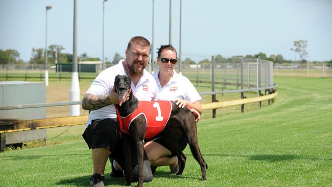 GOOD FINISH: Gareth and Janine Miggins with the winner of race one at Thabeban Park Farmor Zafonic. Photo: Mike Knott / NewsMail