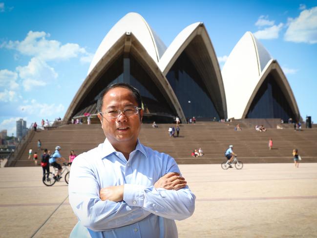 Huang Xiangmo pictured at the Sydney Opera House. Picture: Renee Nowytarger