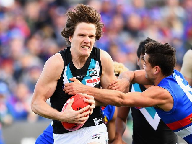 Jared Polec provides the Power with great drive from defence.