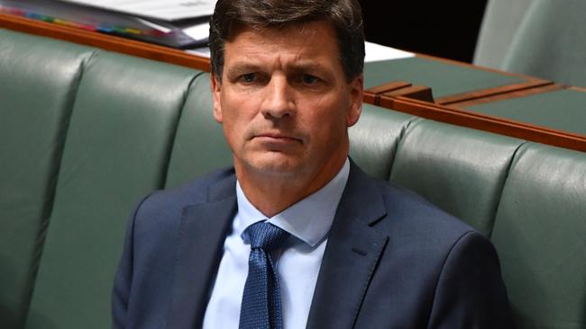 Angus Taylor in parliament today. Picture: AAP