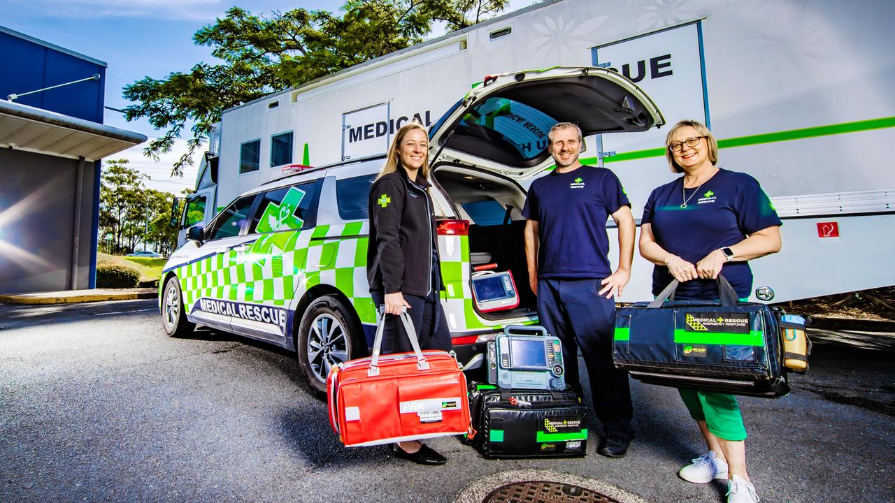 Medical Rescue staff Ashley Reid, Clayton Dragona and Robyn Munoz. Picture: Nigel Hallett