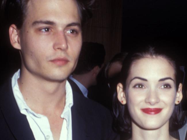 Johnny Depp and Winona Ryder during "Mermaids" Premiere at The Academy in Beverly Hills, California, United States. (Photo by Barry King/WireImage)