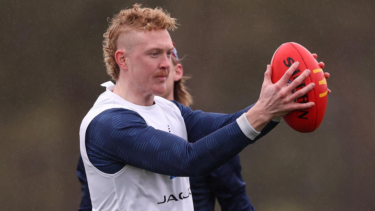 Clayton Oliver didn’t get beyond the warm-ups at training (Photo by Robert Cianflone/Getty Images)