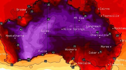 Temperatures are set to soar as high as 45C on Australia Day while thunderstorms and showers appear to threaten long weekend plans. Picture: Stormcast.