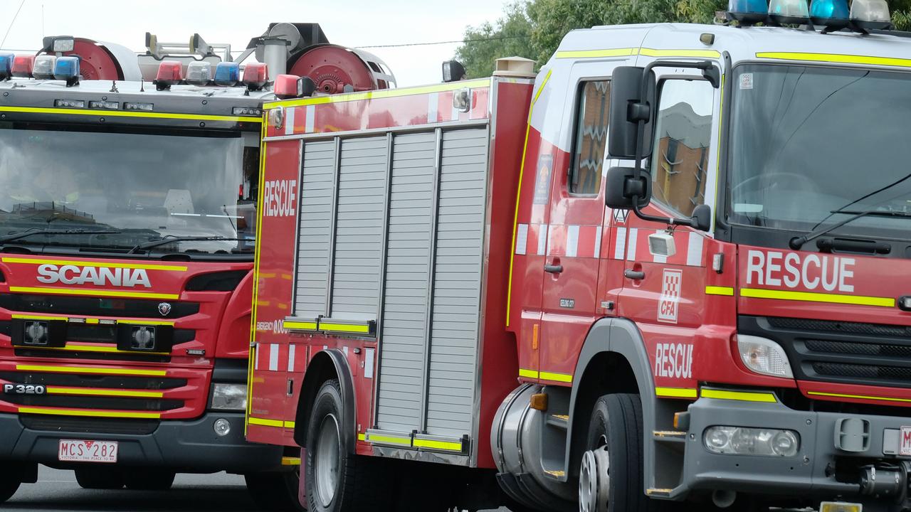 CFA crews were supported by FRV, police, ambulance and SES services. Picture: NCA NewsWire / David Geraghty