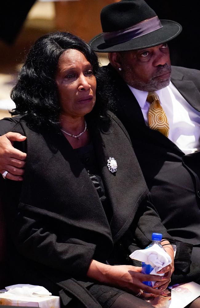 RowVaughn Wells cries as she and her husband Rodney Wells attend the funeral service for her son Tyre Nichols. Picture: AFP