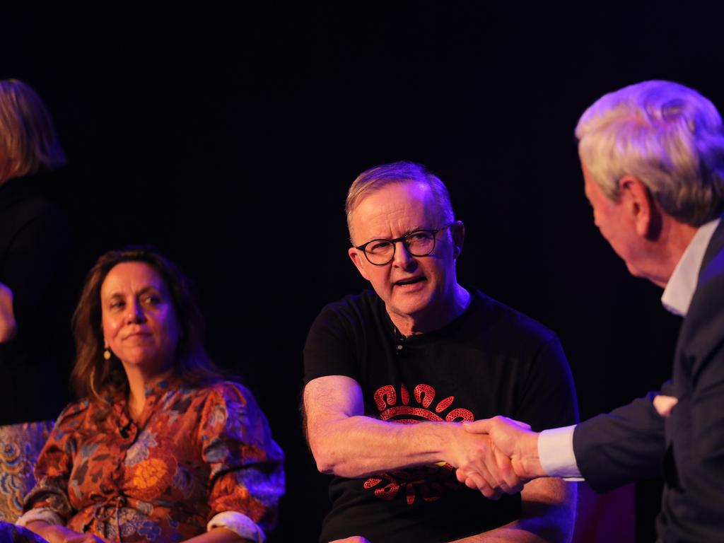 Veteran journalist Ray Martin and Prime Minister Anthony Albanese this week. Picture: NCA NewsWire / Max Mason-Hubers