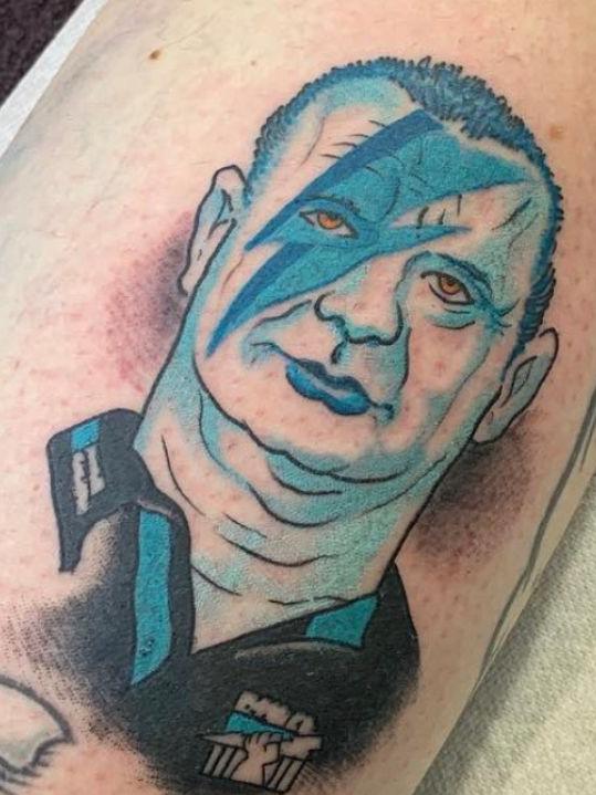 Bek has Ken Hinkley tattooed on the back of her leg. Picture: Supplied