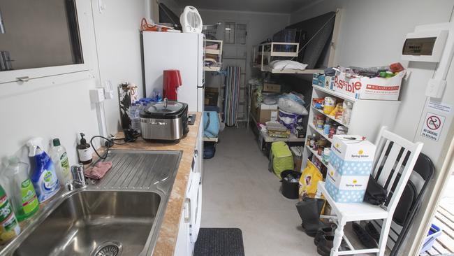 Paul and Carol Houston’s makeshift accommodation. Picture: Simon Cross