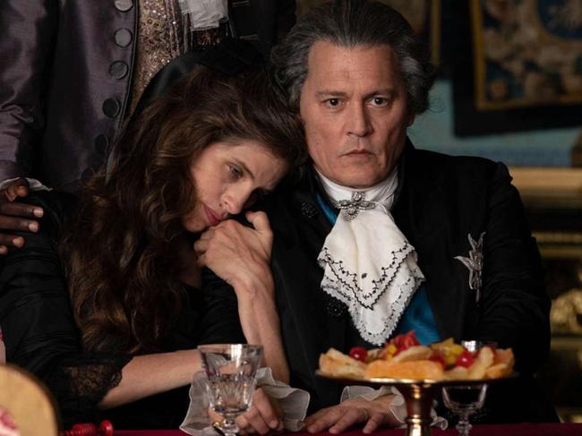 Maiwenn and Johnny Depp in Jeanne du Barry. Picture: Stéphanie Branchu