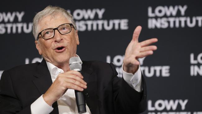 Bill Gates in Sydney on Monday: ‘You can literally save lives for $1000.’ Picture: Peter Morris