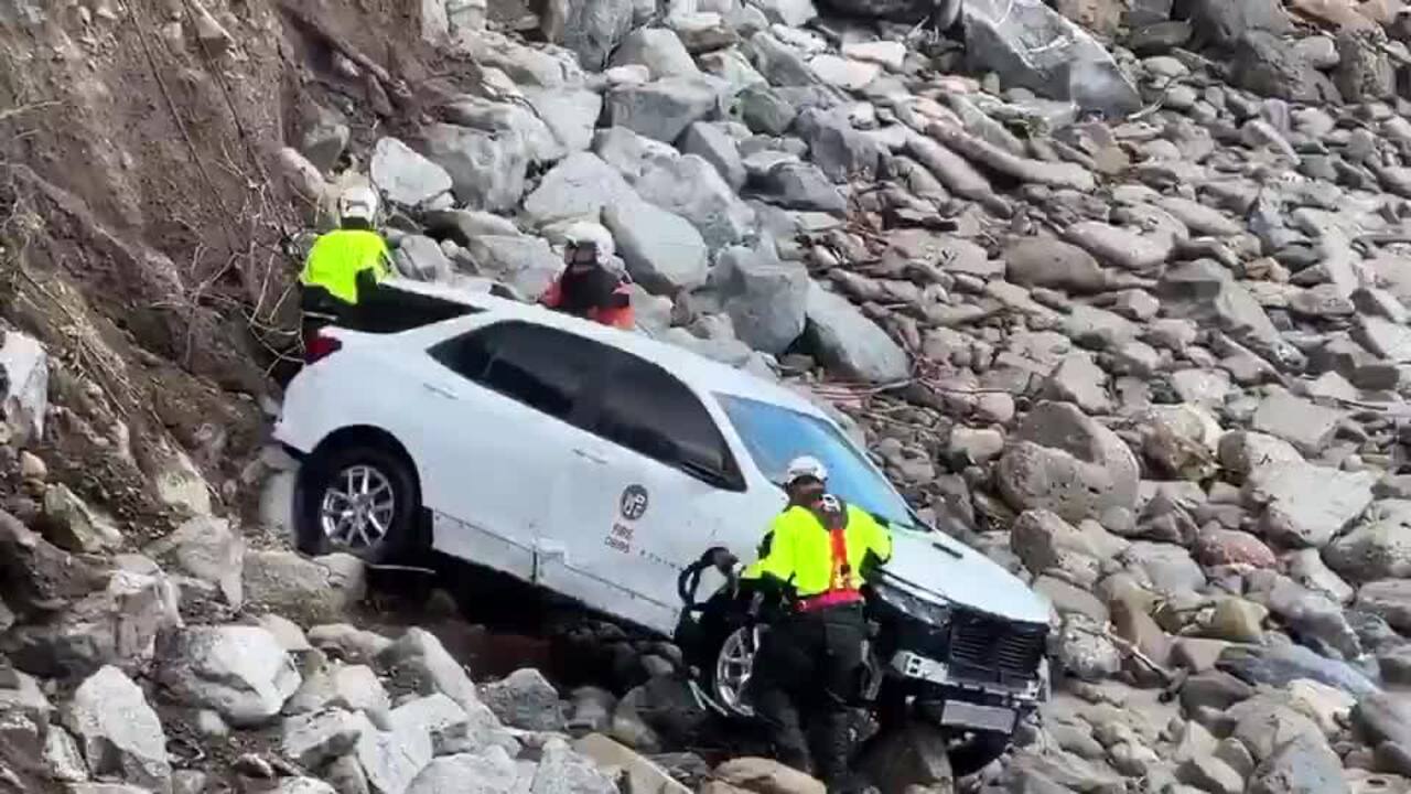 Efforts Underway to Recover Vehicle Swept Off Pacific Coast Highway