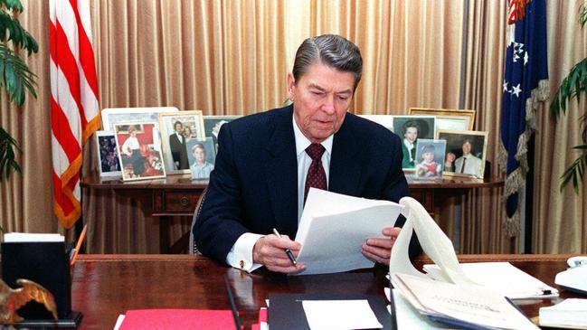 Ronald Reagan combined principle with practicality and sold his policy to the public through persuasion. Picture: AFP