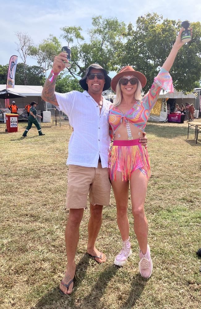 POLL: Toby Henderson and Sally Race-Rodgers at BASSINTHEGRASS 2025 on May 17 at Mindil Beach.