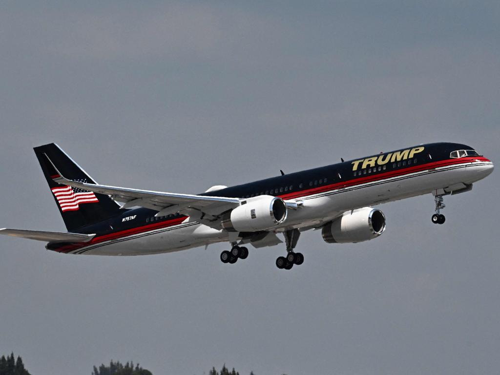 Donald Trump owns his own Boeing 757 nicknamed Trump Force One. Picture: Chandan Khanna/AFP