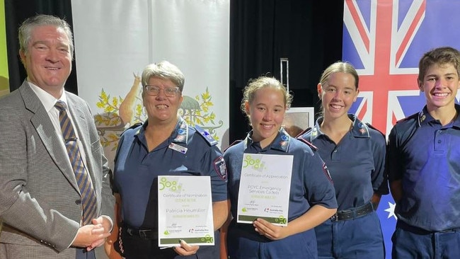 (Left to Right) Central Highlands region mayor Kerry Hayes and some of this year's Australia Day award winners from the Central Highlands Regional Council Facebook page.