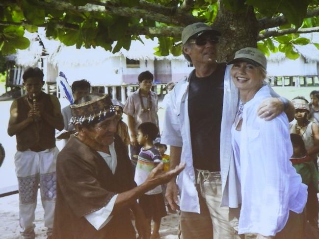 Olivia Newton-John and John Easterling on their trip together. Picture: Supplied