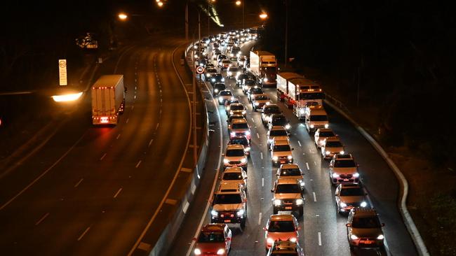 Traffic backed up well into the evening. Picture: Lydia Kellner