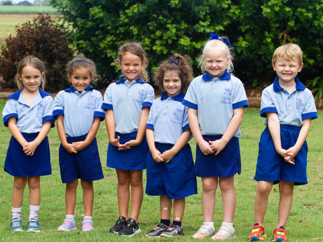 Kolan South State School<br/>From left: Connor McGinnis, Amelia Saunders, Aria-Lea Steward, Chelsea Harrowfield, Charlotte Mollenhagen, Hudson Dahl, Havarna Wade