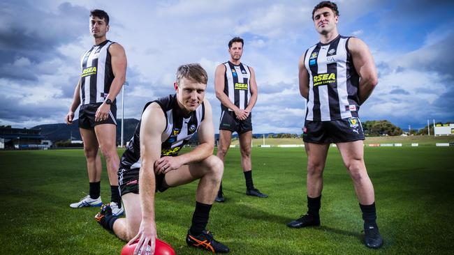 Glenorchy leaders for the TSL season from left Tom Cleary, Brayden Webb, Darrean Wyatt and Ben Kamaric. Picture: Richard Jupe