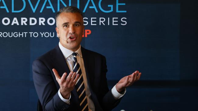 Premier Peter Malinauskas on Thursday at The Australian's Competitive Advantage Boardroom Series lunch. Picture Matt Turner.