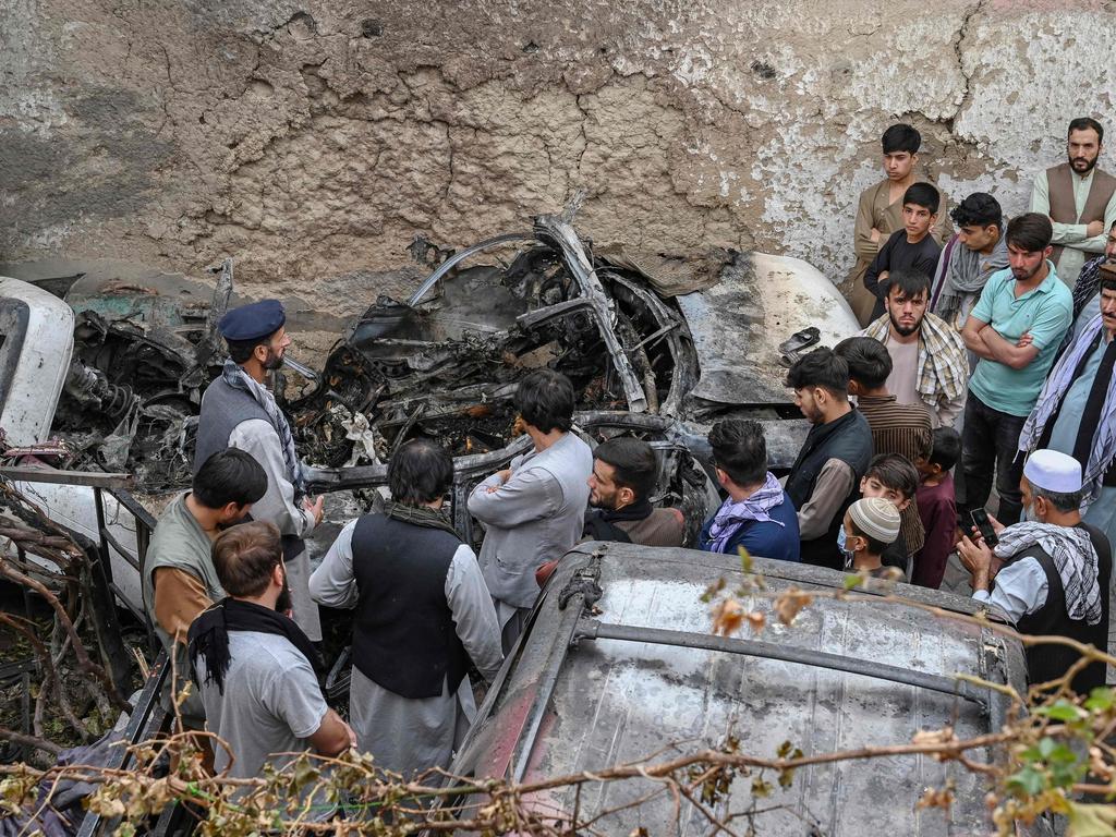 Family members were forced to pick through the rubble. Picture: Wakil Kohsar/AFP