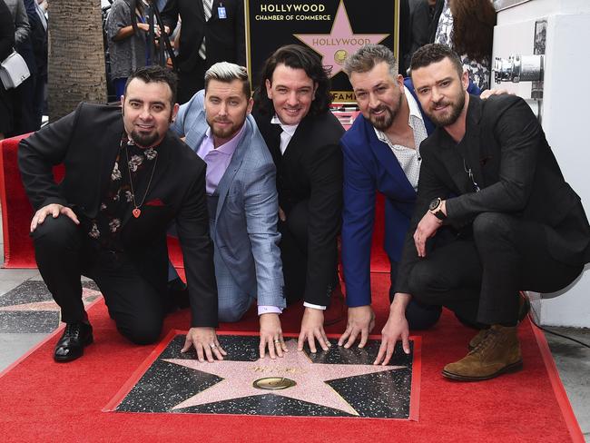 ’NSYNC received a star on the Hollywood Walk of Fame overnight. Picture: Jordan Strauss/Invision/AP