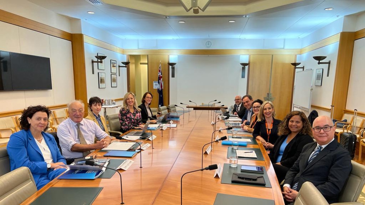 Leading diabetes researchers attend the first public hearing of the Inquiry into Diabetes in Australia. Picture: Facebook