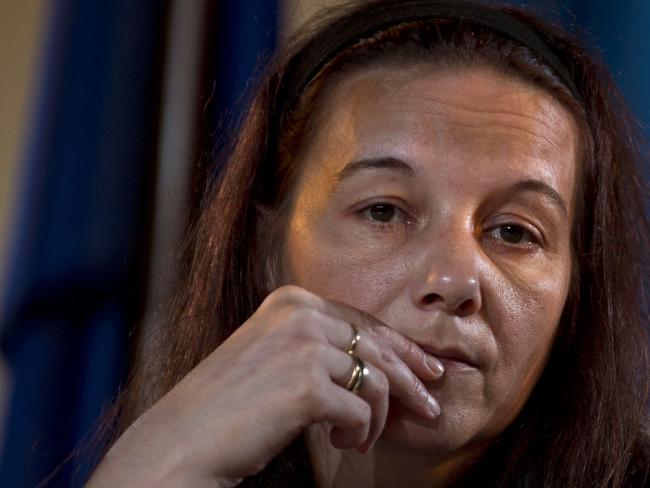 ‘The French lady is lucky isn’t she’ ... Sabine Atlaoui, the wife of French drug convict and death row prisoner Serge Atlaoui whose planned execution was put on hold. Picture: AFP / Romeo Gacad