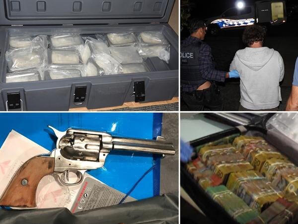 In Australia, 224 people were arrested including members of outlaw motorcycle gangs, mafia groups, Asian crime syndicates, and serious and organised crime groups. Photo: Supplied / Australian Federal Police