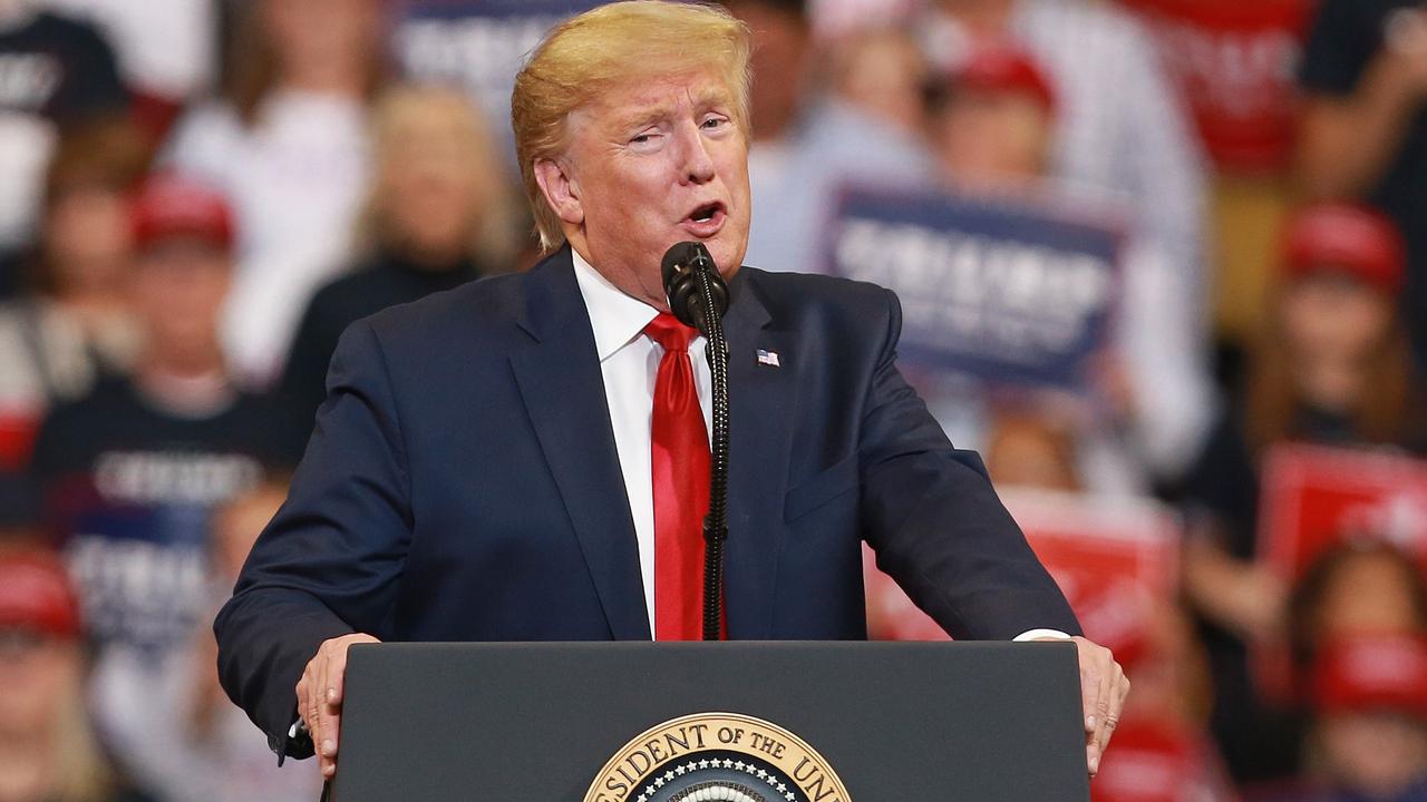 US President Donald Trump speaks during a rally at CenturyLink Center on November 14, 2019 in Bossier City, Louisiana. Picture: Matt Sullivan/Getty Images/AFP.