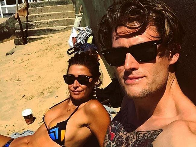 Nicholas Finn with Jodhi Meares soak up the sun at the beach after their secret wedding. Picture: Instagram