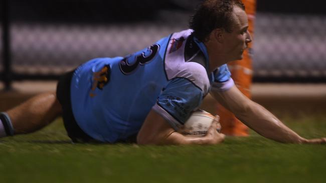 Sharks' Lachie Wright plays against Darwin Brothers in the Humpty Dumpty Foundation round of 2022 NRLNT season. Picture: (A)manda Parkinson