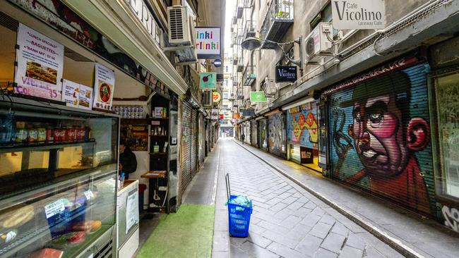 Weekday activity in Melbourne CBD continues to lag. Picture: David Geraghty